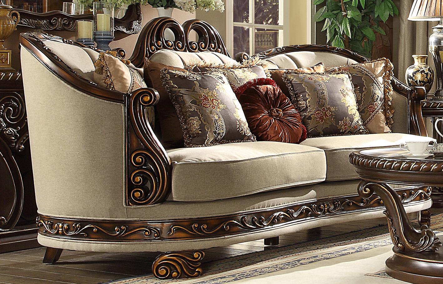 

    
Luxury Beige Chenille Sofa Set 2Pcs Traditional Homey Design HD-1623
