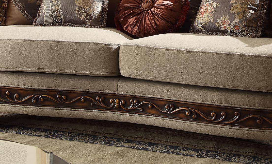 

    
 Shop  Luxury Beige Chenille Sofa Set 4Pcs Traditional Homey Design HD-1623
