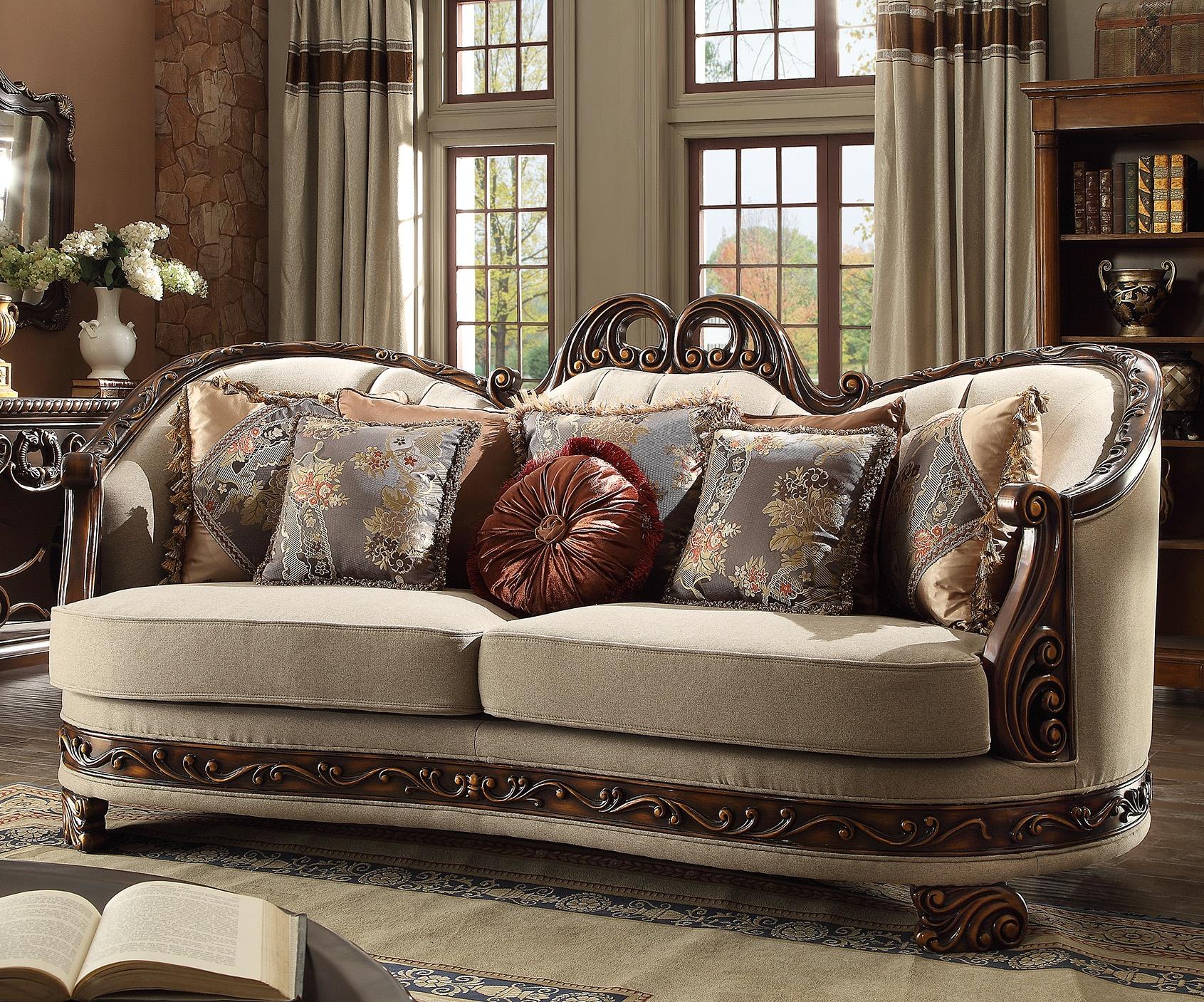 

    
Luxury Beige Chenille Sofa Traditional Homey Design HD-1623
