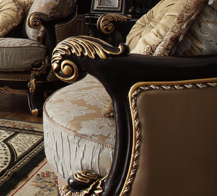 

                    
Homey Design Furniture HD-551 – SOFA Sofa Gold/Black Fabric Purchase 
