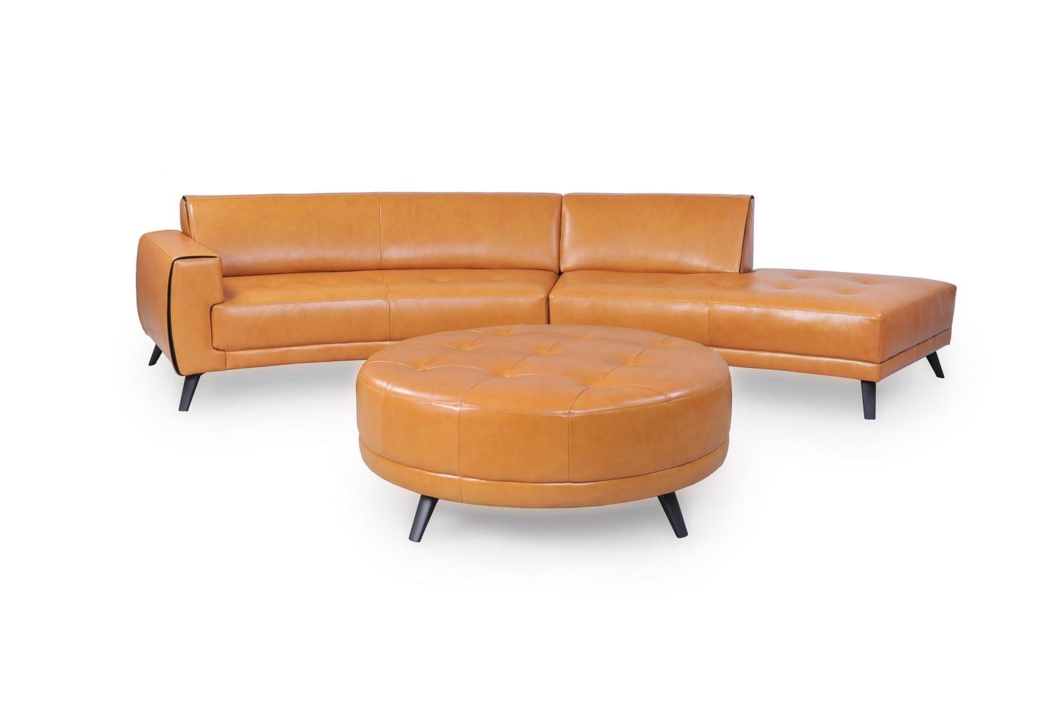 Modern Sectional Sofa 581 Casablanca 581SCD1857-Set-2 in Desert sand Top grain leather