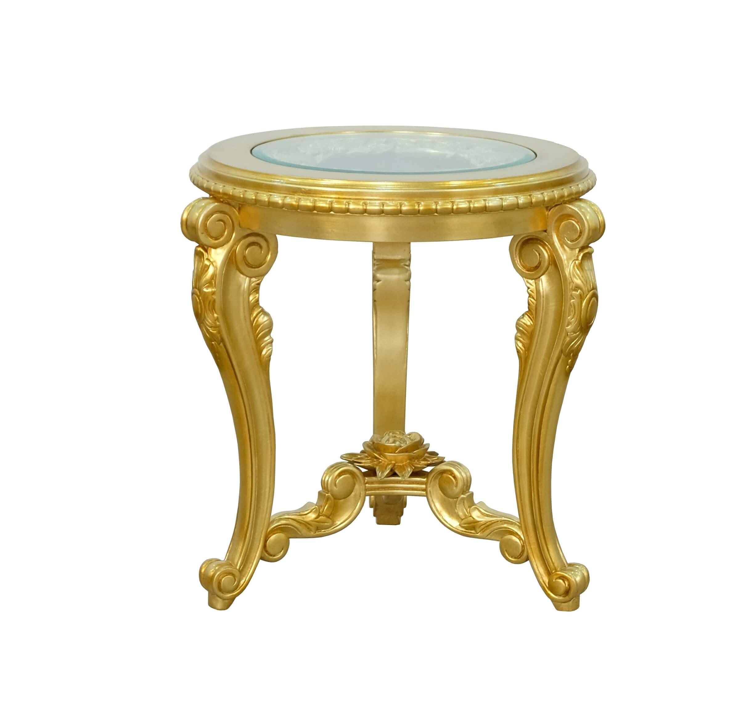 

    
Imperial Luxury Antique Gold LUXOR End Table EUROPEAN FURNITURE Solid Wood
