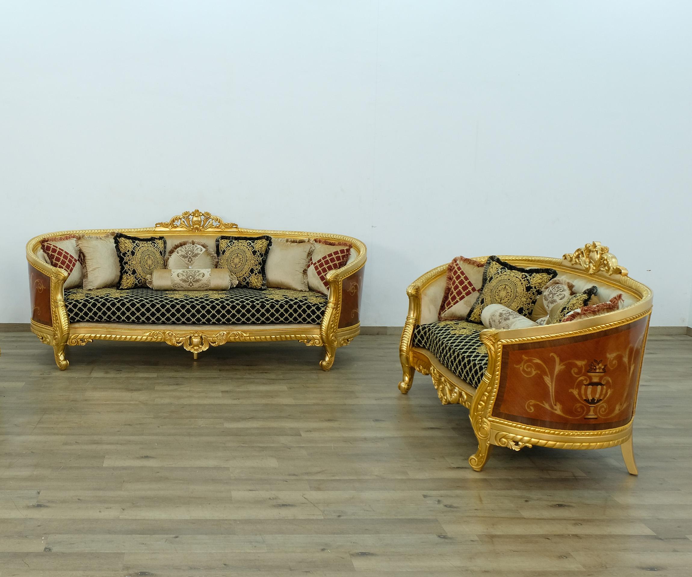

    
 Order  Imperial Luxury Black & Gold LUXOR Sofa EUROPEAN FURNITURE Solid Wood
