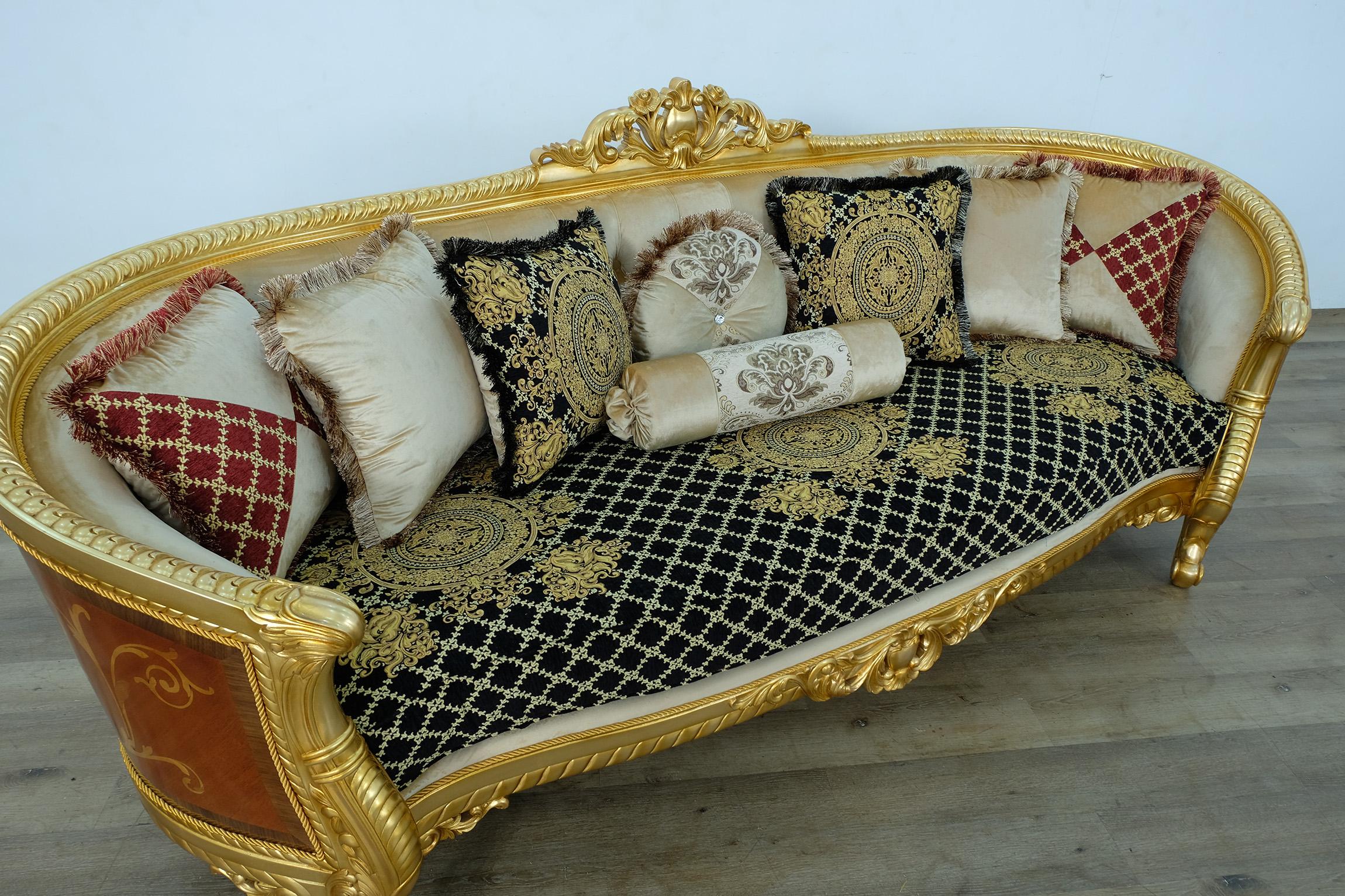 

        
EUROPEAN FURNITURE LUXOR Sofa Ebony/Antique/Mahogany/Gold/Black/Beige Fabric 6015423429417
