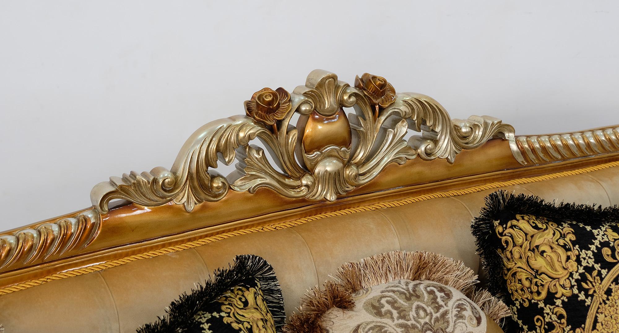 

    
 Order  Imperial Luxury Black & Silver Gold LUXOR II Sofa EUROPEAN FURNITURE Traditional
