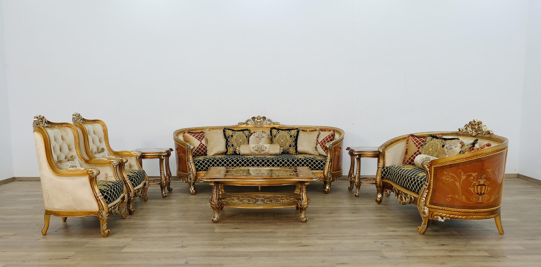 

    
Imperial Luxury Black & Silver Gold LUXOR II Sofa EUROPEAN FURNITURE Traditional
