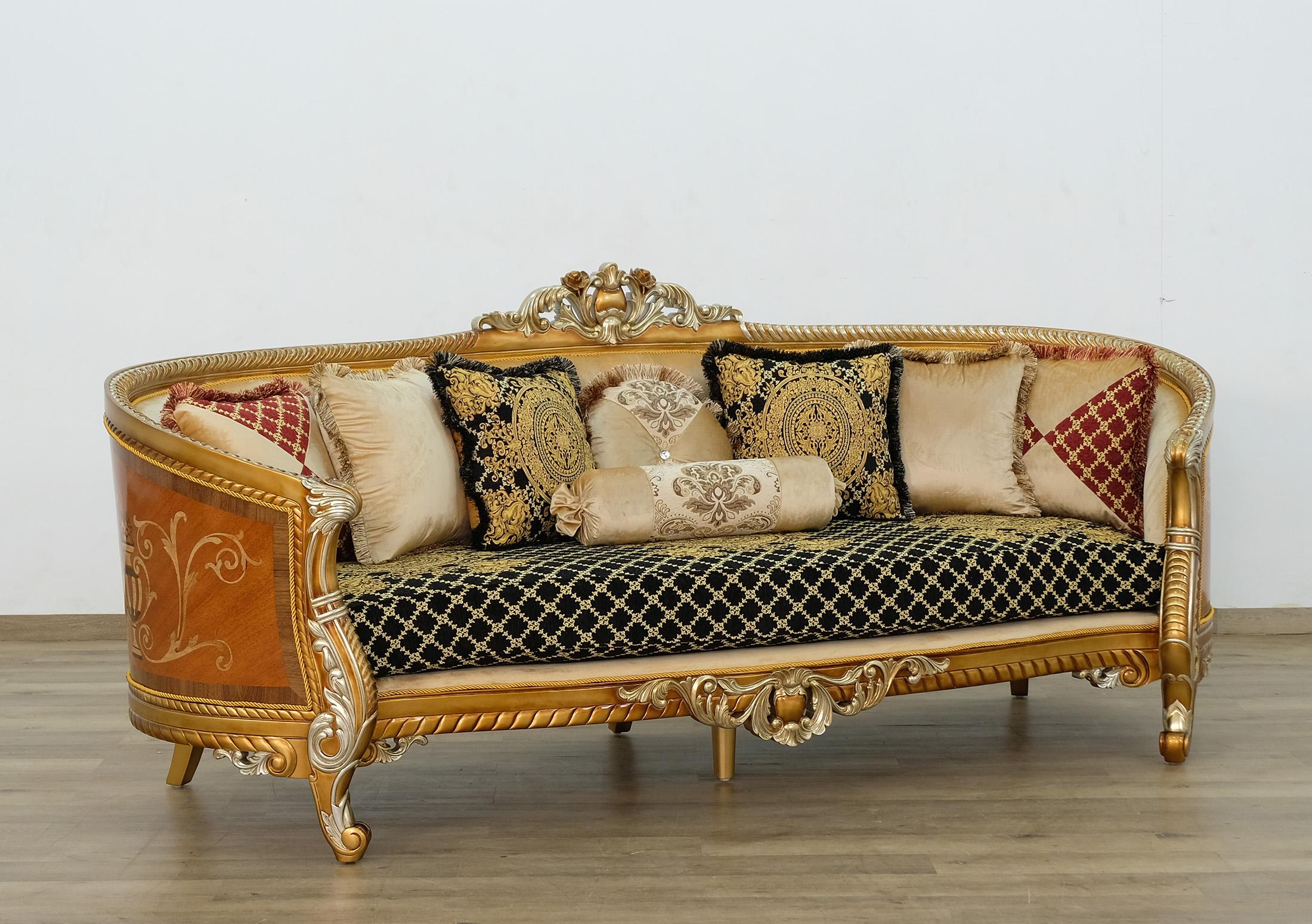 

    
Imperial Luxury Black & Silver Gold LUXOR II Sofa Set 2Pcs EUROPEAN FURNITURE
