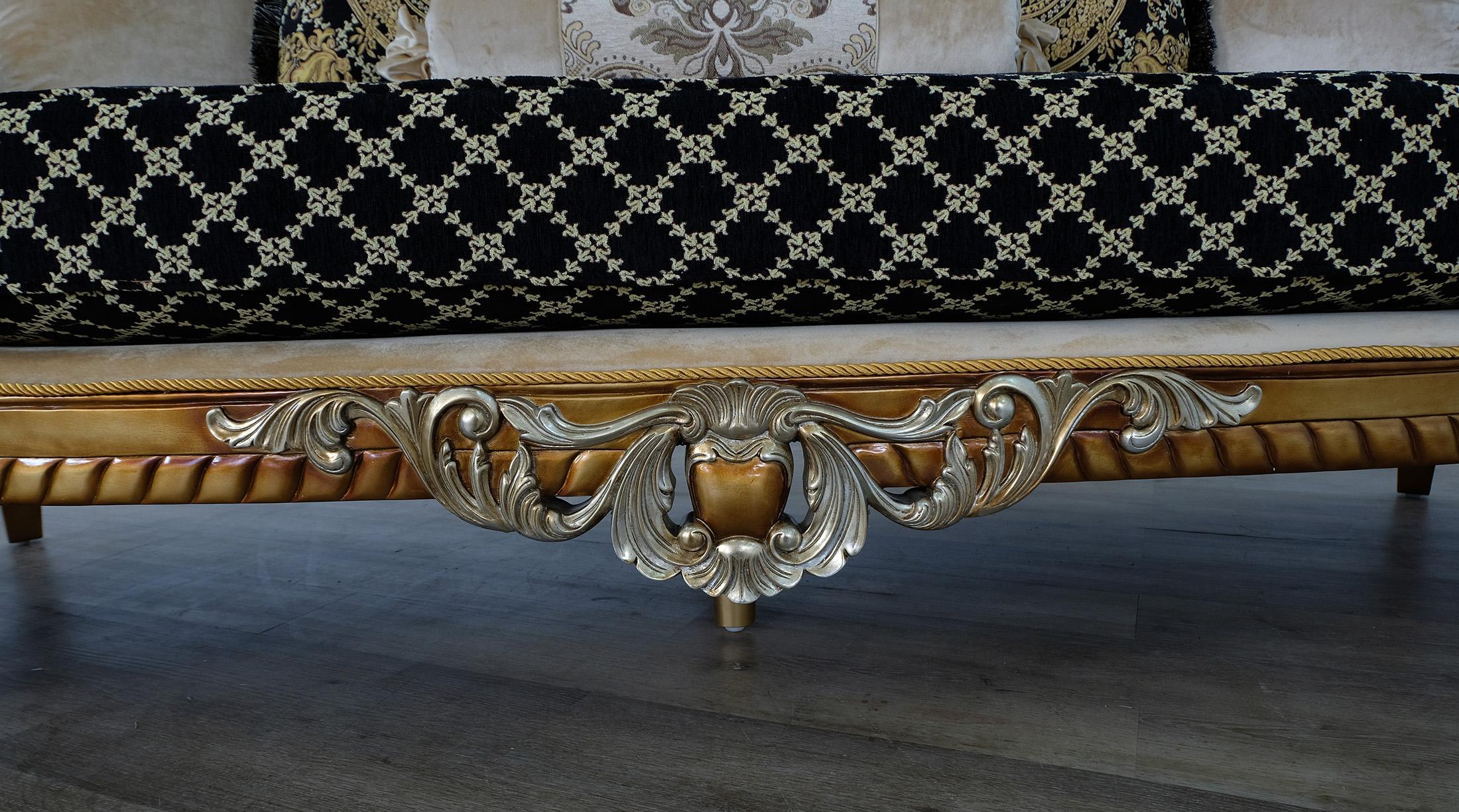 

    
 Shop  Imperial Luxury Black & Silver Gold LUXOR II Sofa Set 2Pcs EUROPEAN FURNITURE
