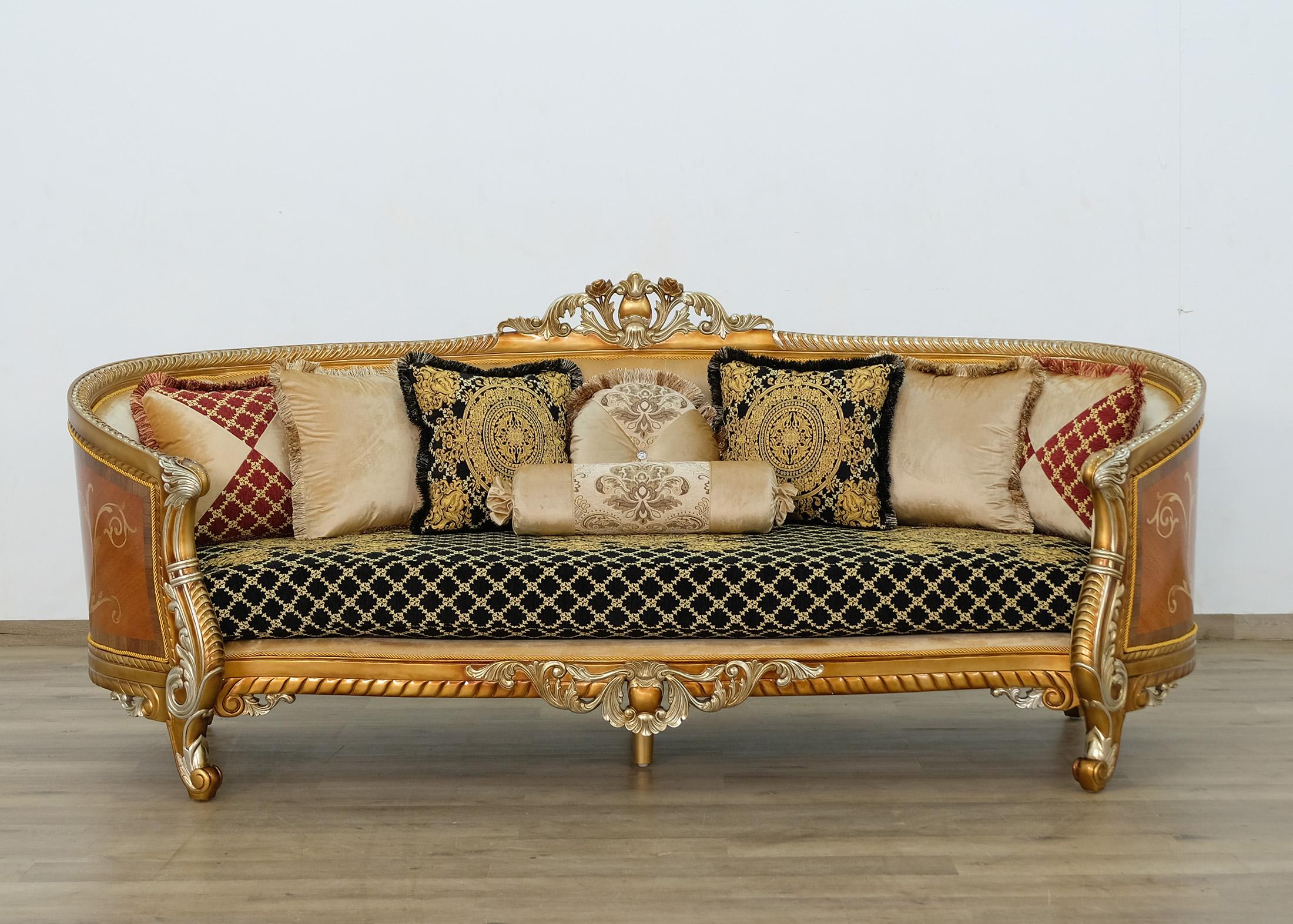 

    
Imperial Luxury Black & Silver Gold LUXOR II Sofa Set 4Pcs EUROPEAN FURNITURE
