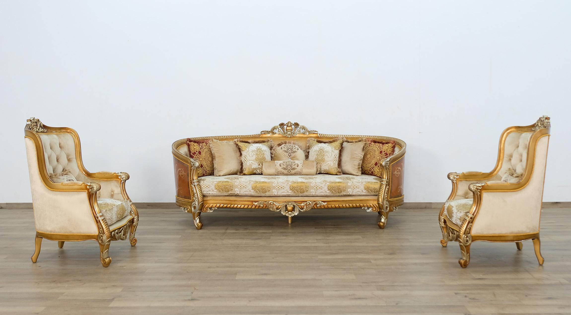 

    
 Shop  Imperial Luxury Brown & Gold LUXOR II Arm Chair EUROPEAN FURNITURE Classic
