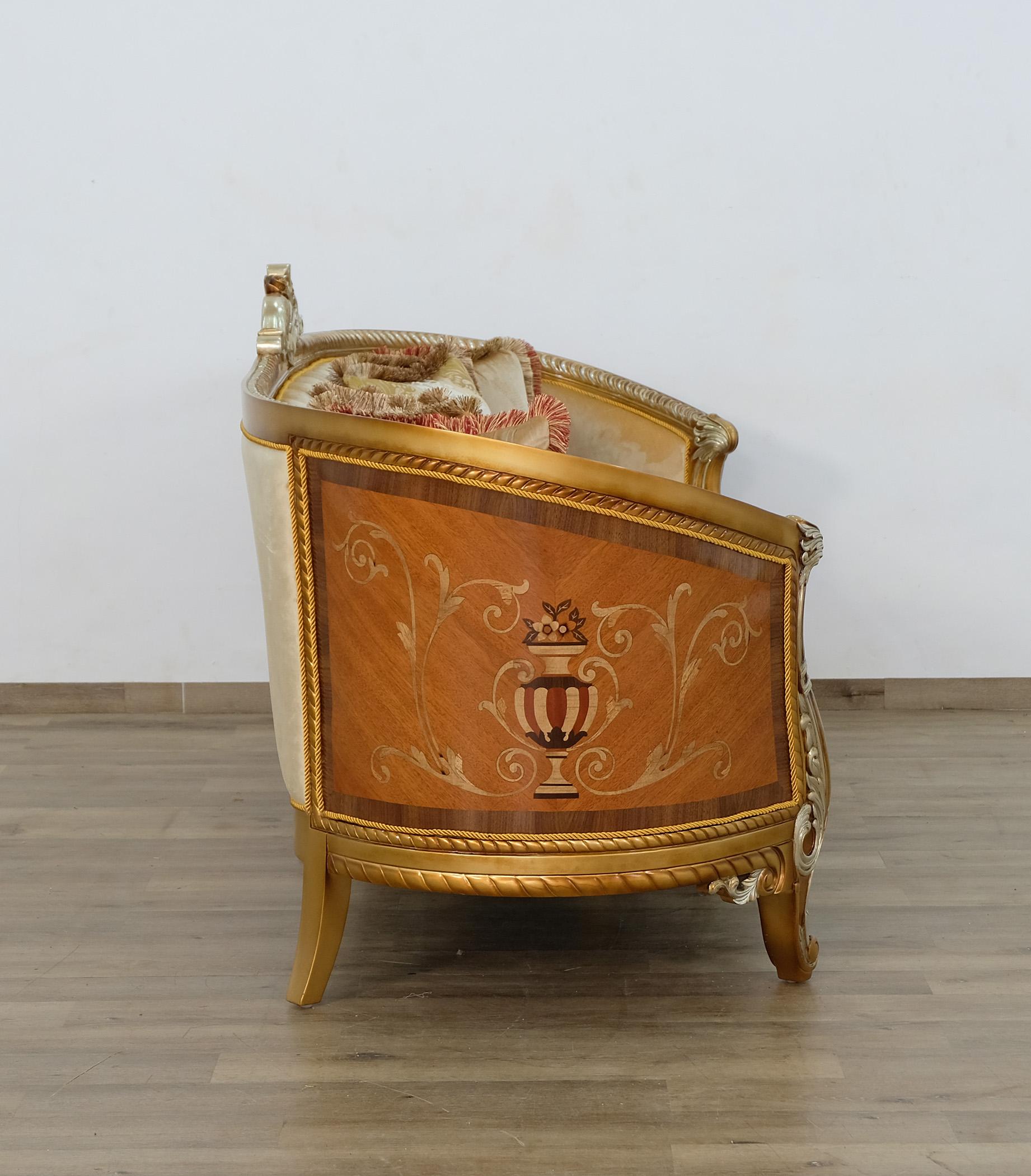 

    
 Order  Imperial Luxury Brown & Gold LUXOR II Sofa EUROPEAN FURNITURE Solid Wood Classic
