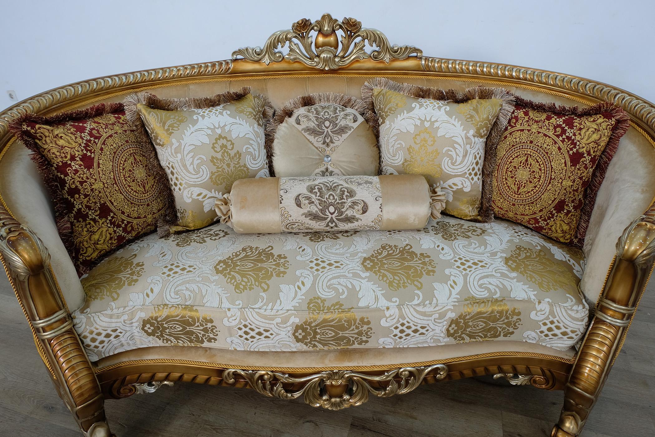 

    
 Order  Imperial Luxury Brown & Gold LUXOR II Sofa Set 2 Pcs EUROPEAN FURNITURE Solid Wood
