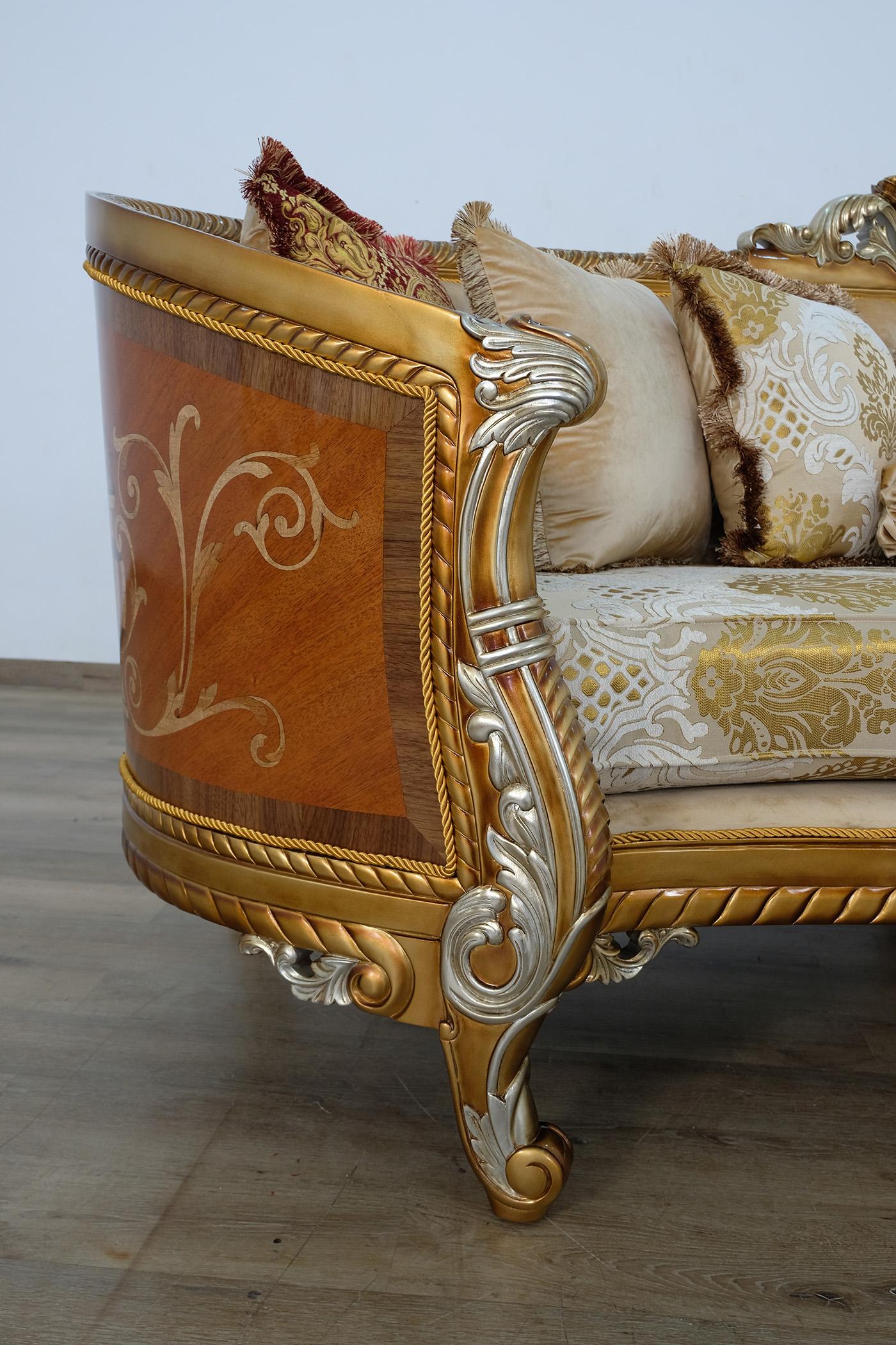 

    
 Shop  Imperial Luxury Brown & Gold LUXOR II Sofa Set 2 Pcs EUROPEAN FURNITURE Solid Wood
