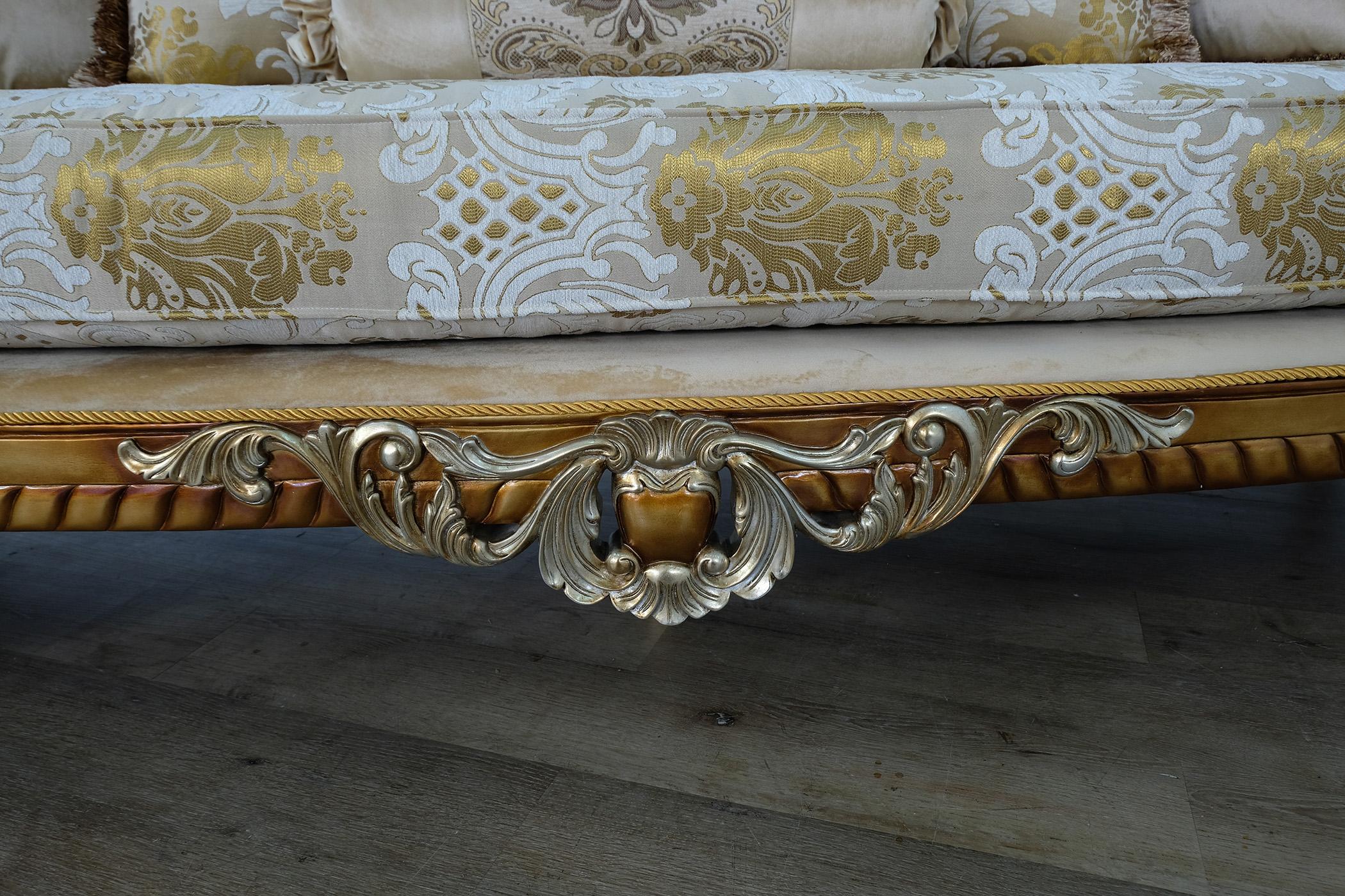 

    
Imperial Luxury Brown & Gold LUXOR II Sofa Set 3Pcs EUROPEAN FURNITURE Solid Wood
