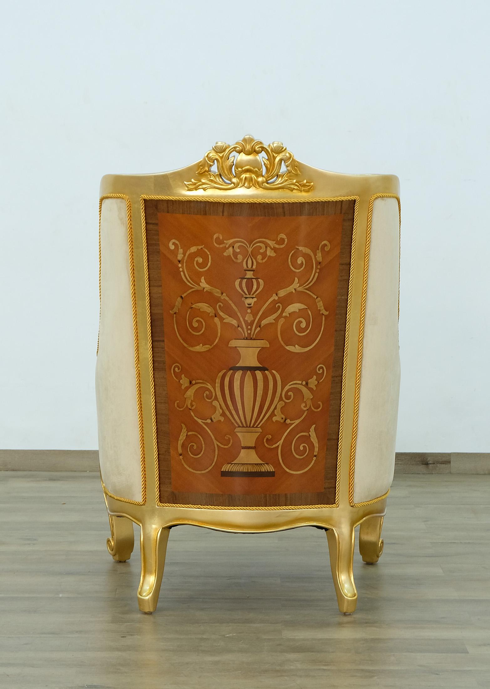 

    
 Shop  Imperial Luxury Gold Fabric LUXOR Arm Chair Set 3 Pcs EUROPEAN FURNITURE Classic
