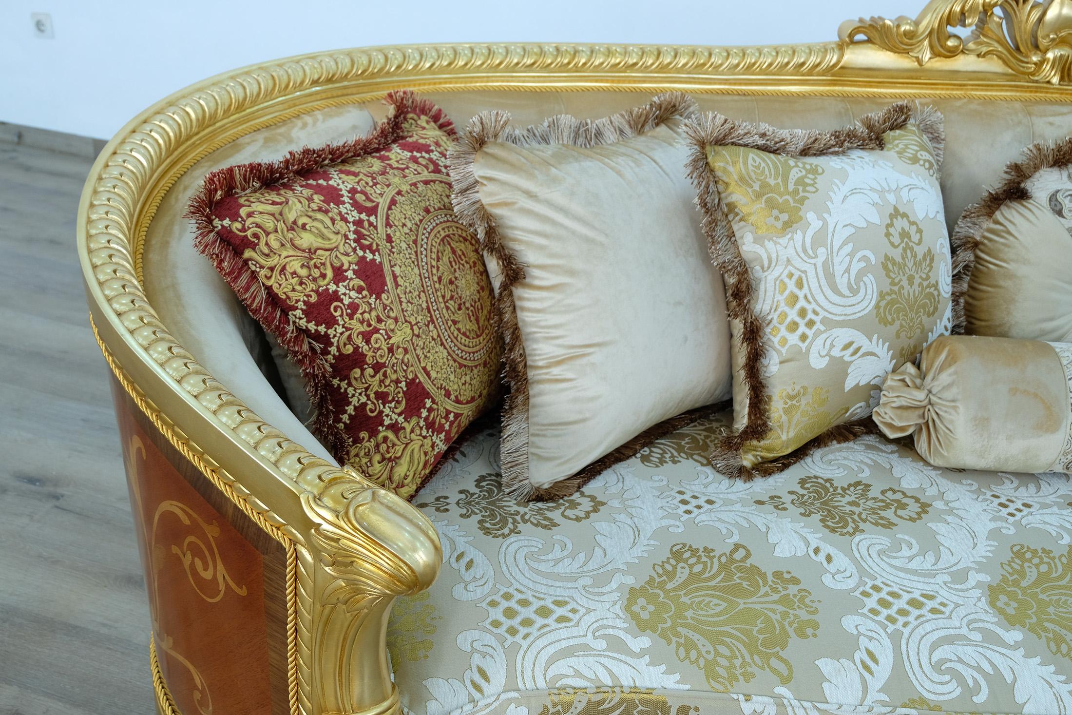

    
68584-S Imperial Luxury Gold Fabric LUXOR Sofa EUROPEAN FURNITURE Solid Wood Classic
