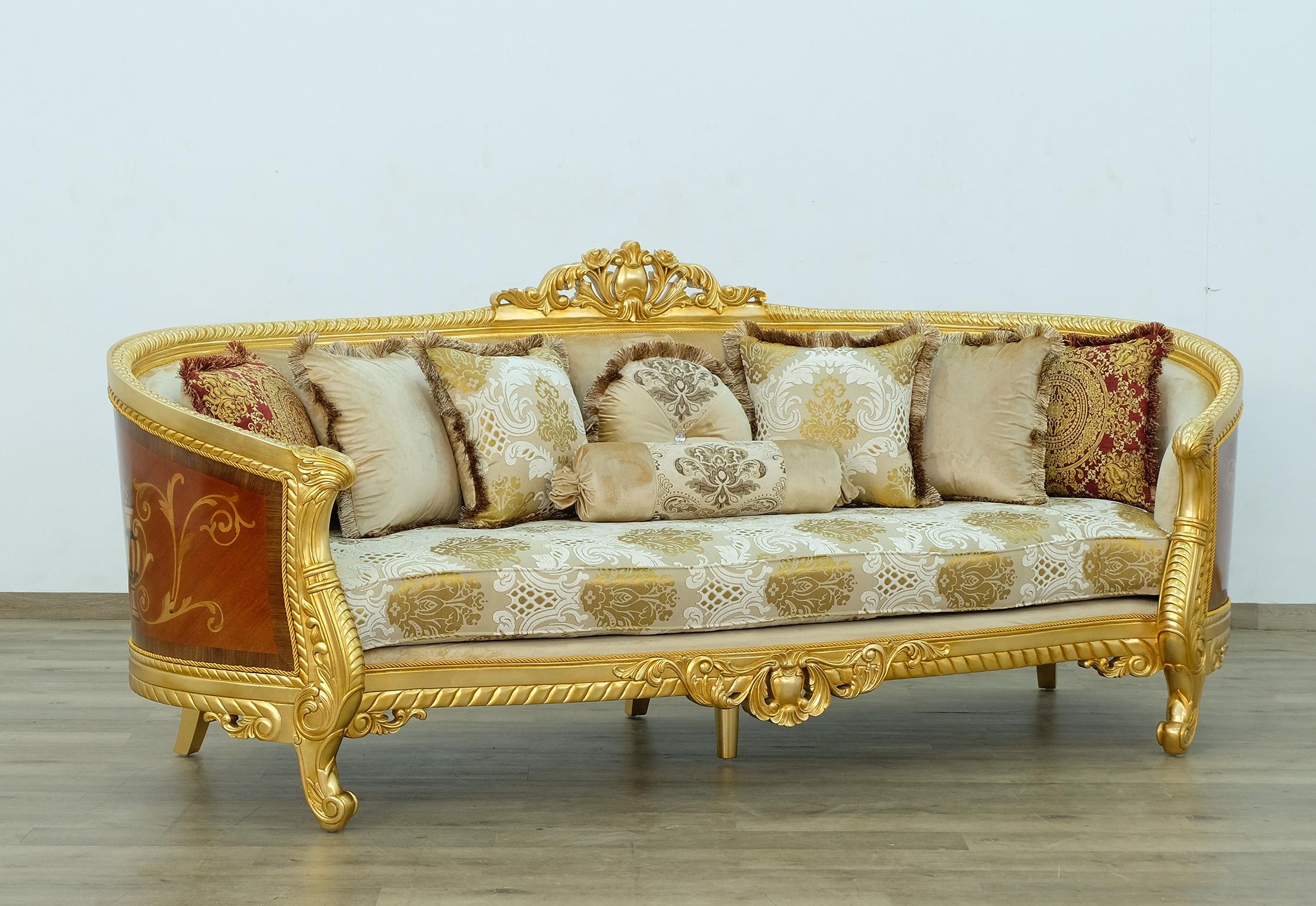 

    
 Order  Imperial Luxury Gold Fabric LUXOR Sofa Set 3Ps EUROPEAN FURNITURE Solid Wood
