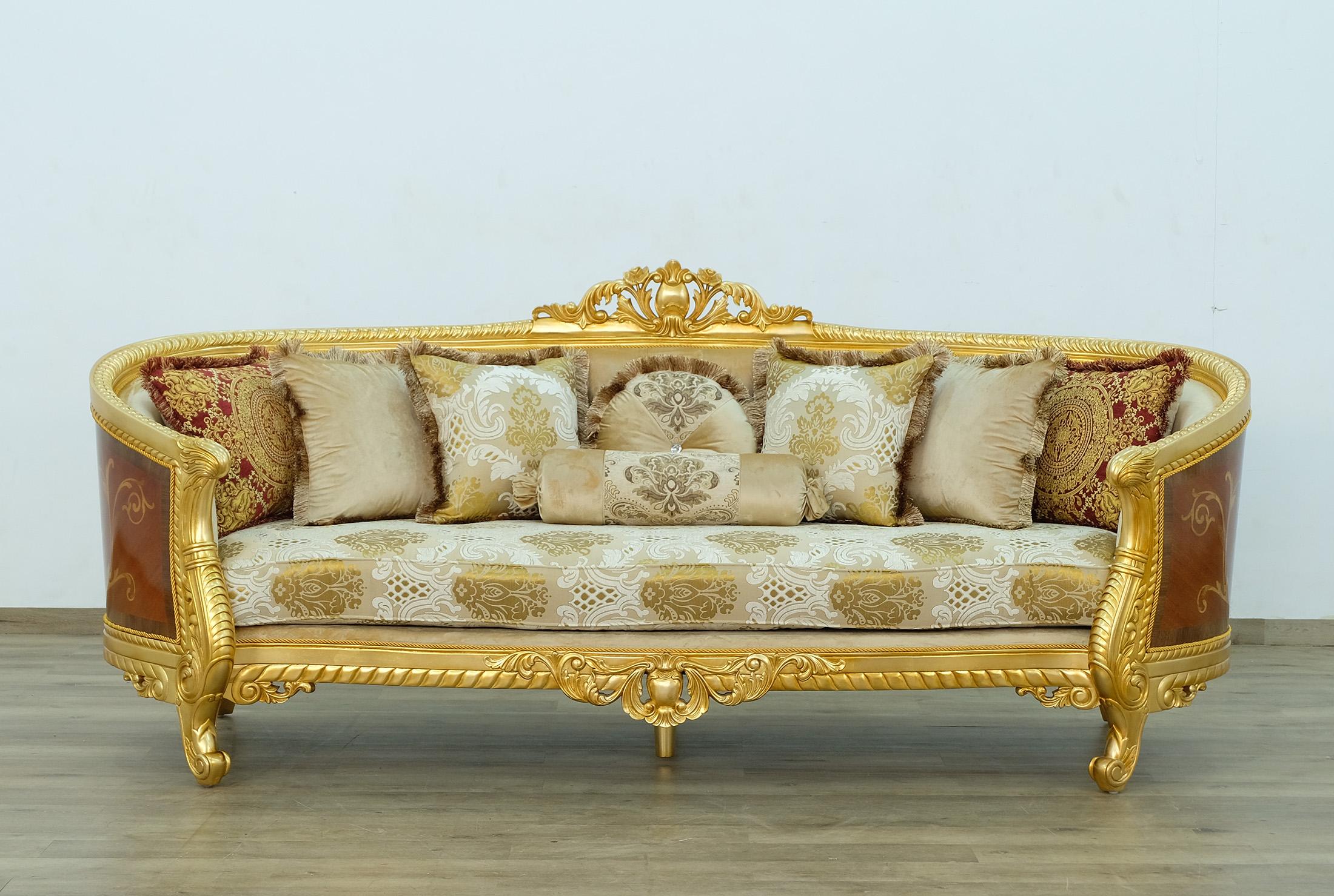 

    
 Shop  Imperial Luxury Gold Fabric LUXOR Sofa Set 3Ps EUROPEAN FURNITURE Solid Wood
