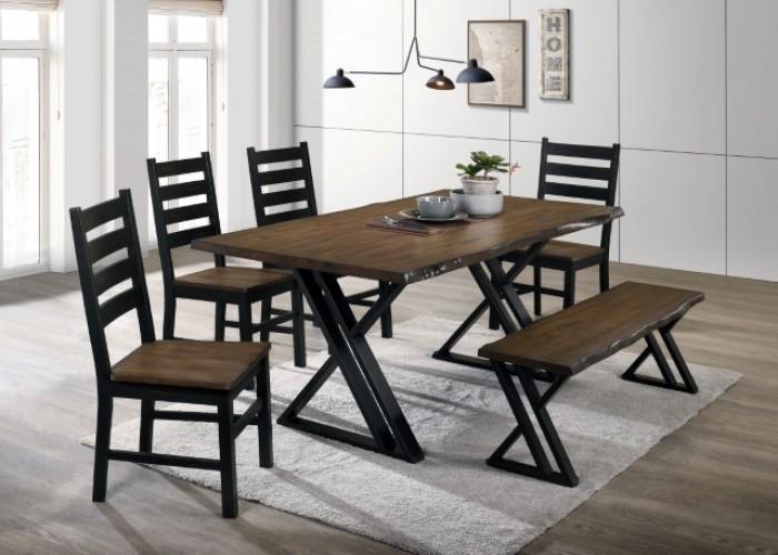 

    
Furniture of America Barbary Dining Table CM3257A-T Dining Table Dark Oak/Black CM3257A-T

