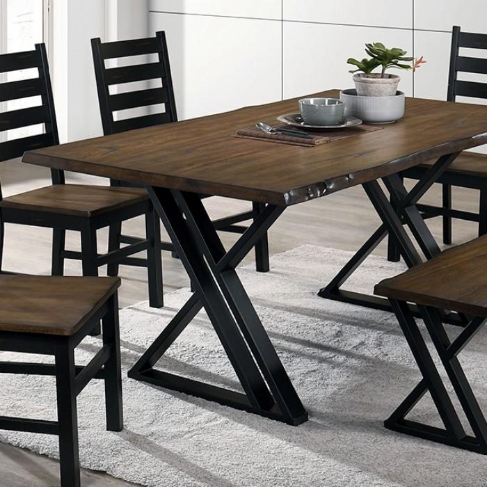 

    
Industrial Black/Dark Oak Solid Wood Dining Table Furniture of America Barbary CM3257A-T

