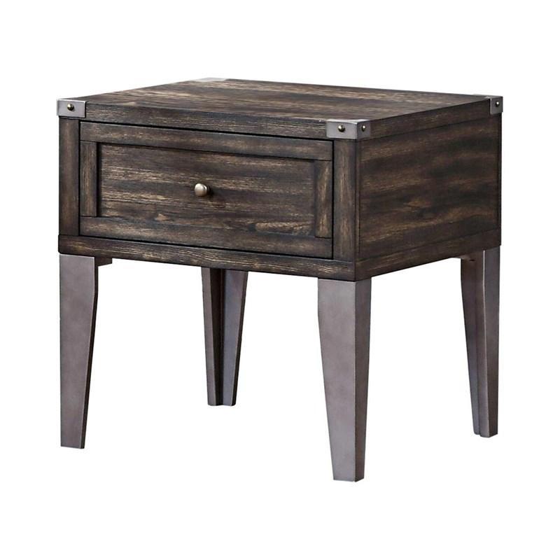 

    
Industrial Dark Oak Solid Wood End Table Furniture of America CM4387E Piedmont
