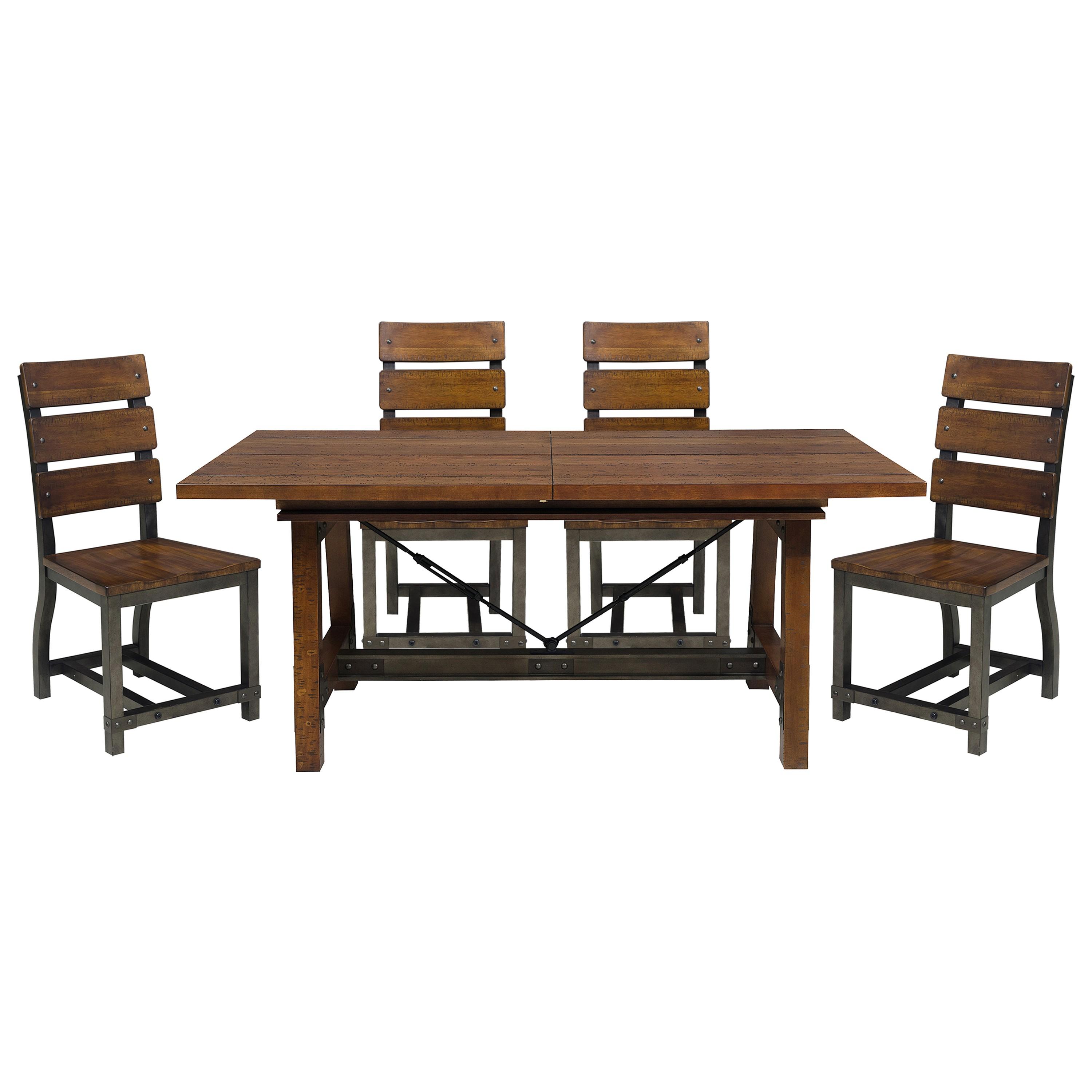 Modern Dining Room Set 1715-94*6PC Holverson 1715-94*6PC in Rustic Brown 