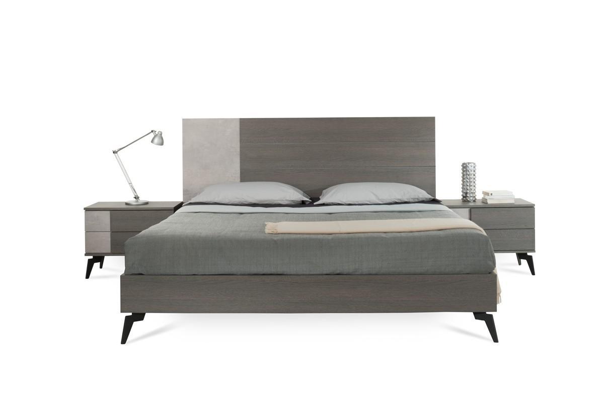 Contemporary, Modern Panel Bedroom Set Palermo VGACPALERMO-BED-Q-3pcs in Gray 