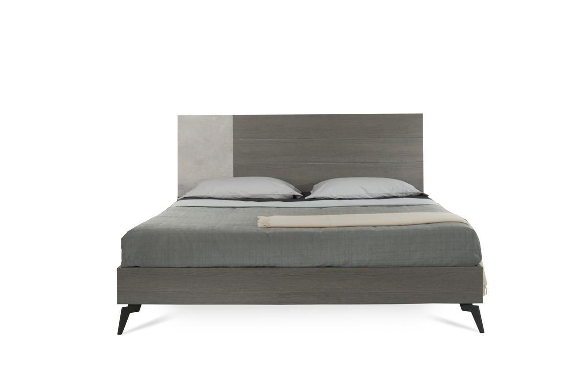 Contemporary, Modern Panel Bed Palermo VGACPALERMO-BED-Q in Gray 