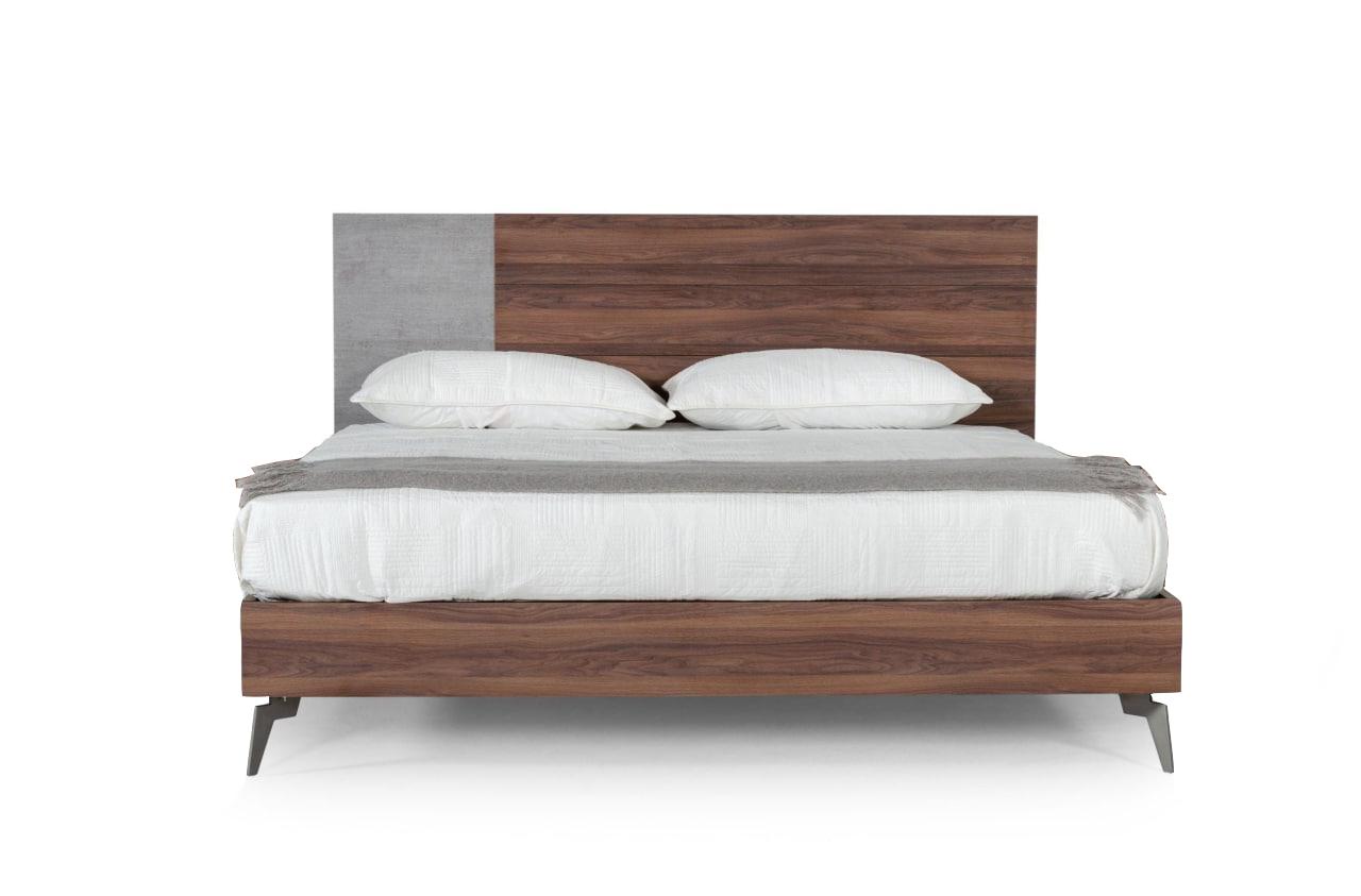 Contemporary, Modern Panel Bed Palermo VGACPALERMO-WAL-BED-Q in Walnut 