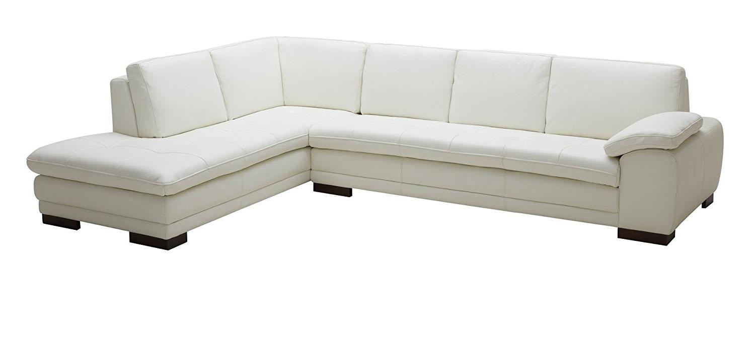 Contemporary Sectional Sofa 625 SKU175443113332 in White Leather