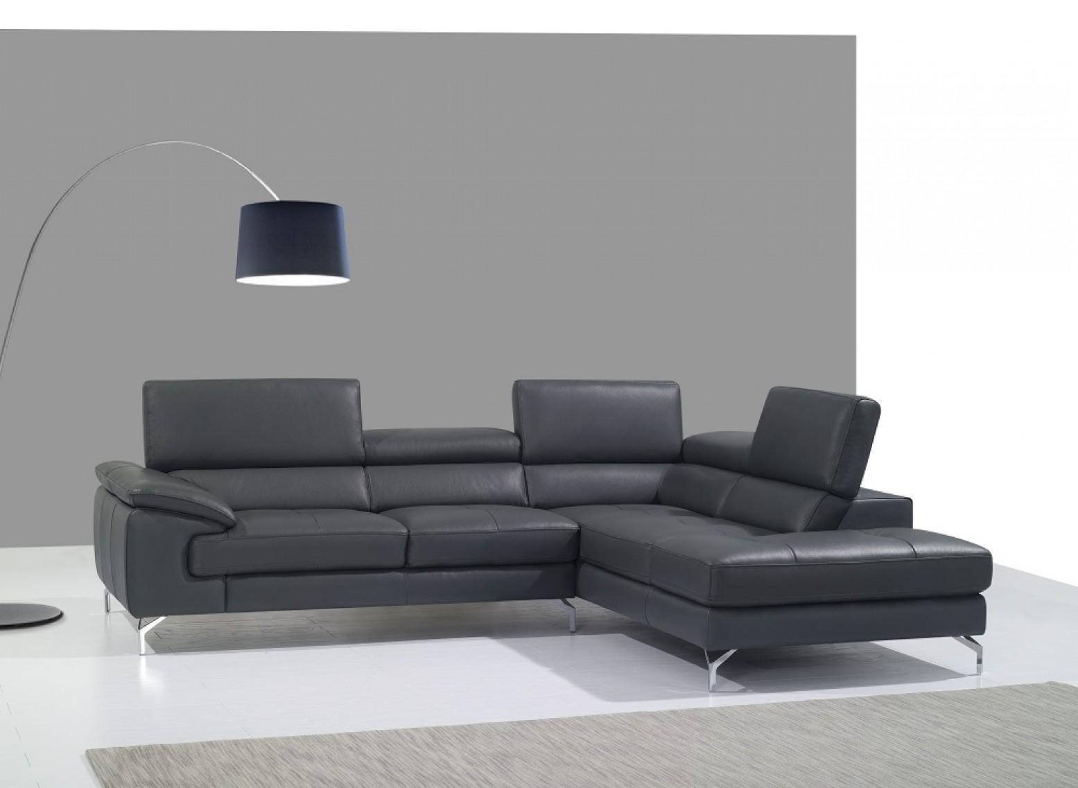 

    
A973 Premium Leather Sectional RHC in Slate Gray Modern J&M
