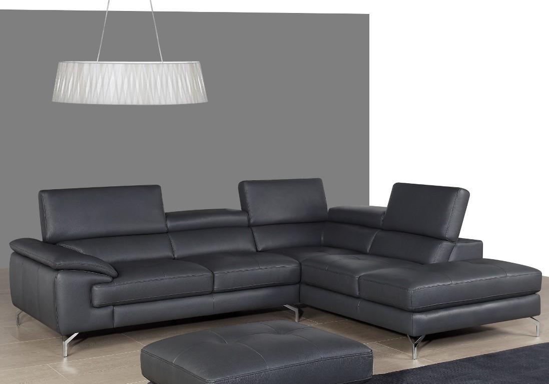 

    
A973 Premium Leather Sectional RHC in Slate Gray Modern J&M
