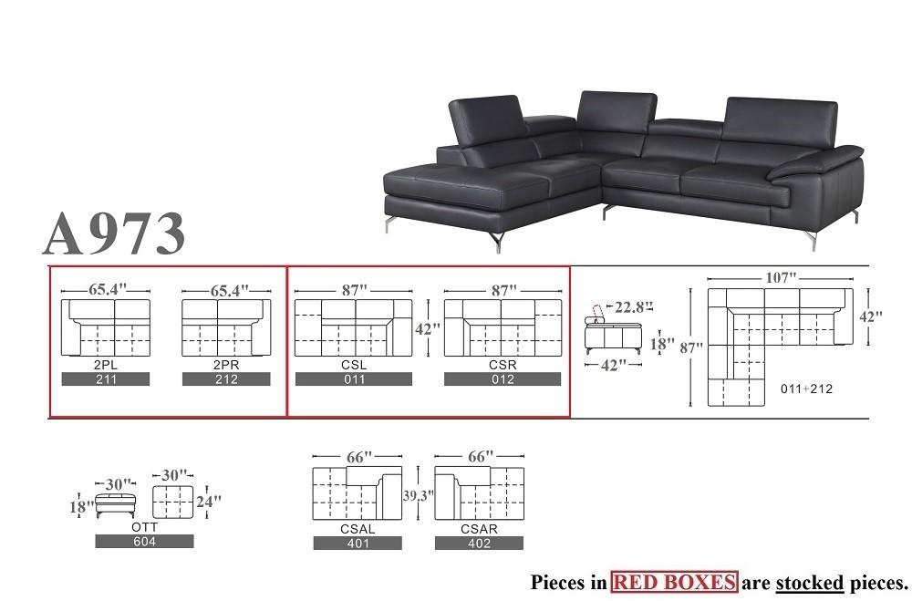 

                    
J&M Furniture A973 Sectional Sofa Slate gray Leather Purchase 
