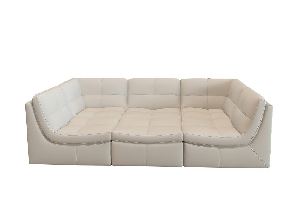 Contemporary, Modern Sectional Sofa Lego SKU176653 in White Leather