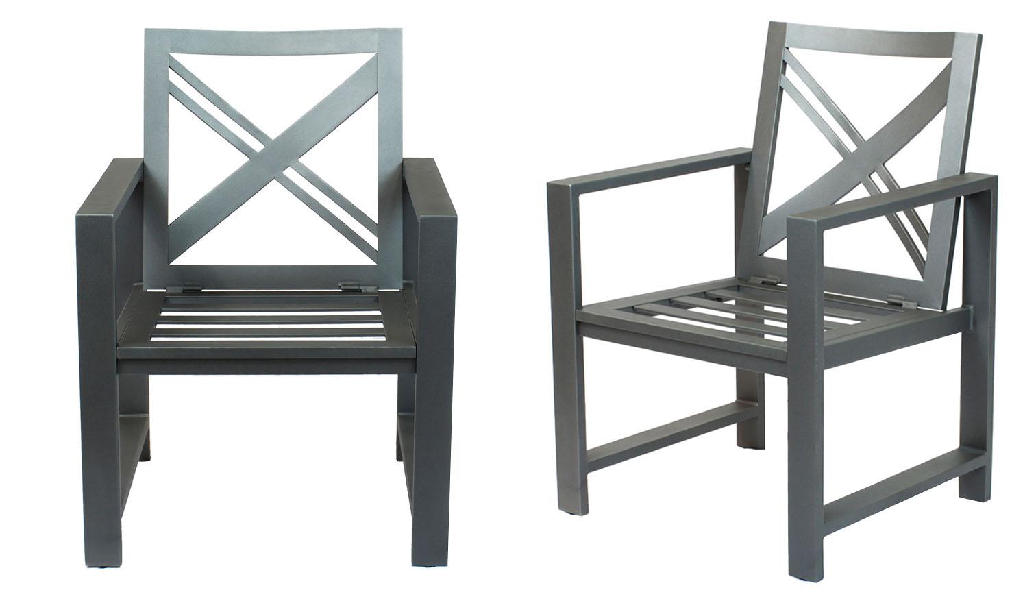 Contemporary Outdoor Dining Chair Jolee JLDC-Set-2 in Gray Fabric