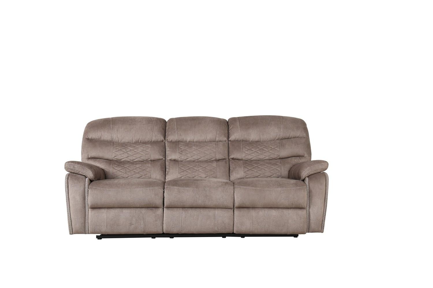 

    
Light Brown Leather Air Reclining Sofa Modern Global United 5052
