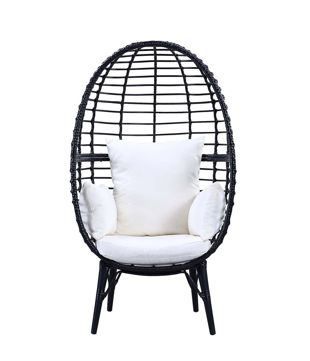 

    
Light Gray Fabric & Black Finish Patio Outdoor Lounge Chair by Acme Furniture Penelope OT01098
