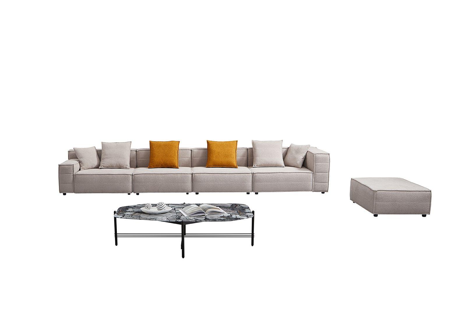 

    
Light Gray Fabric Modular Sofa Set 5Pcs AE-Y1009-LG-GR American Eagle
