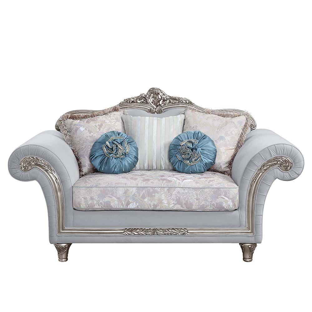 

                    
Acme Furniture Pelumi Sofa Loveseat and Chair Set Light Gray Linen Purchase 
