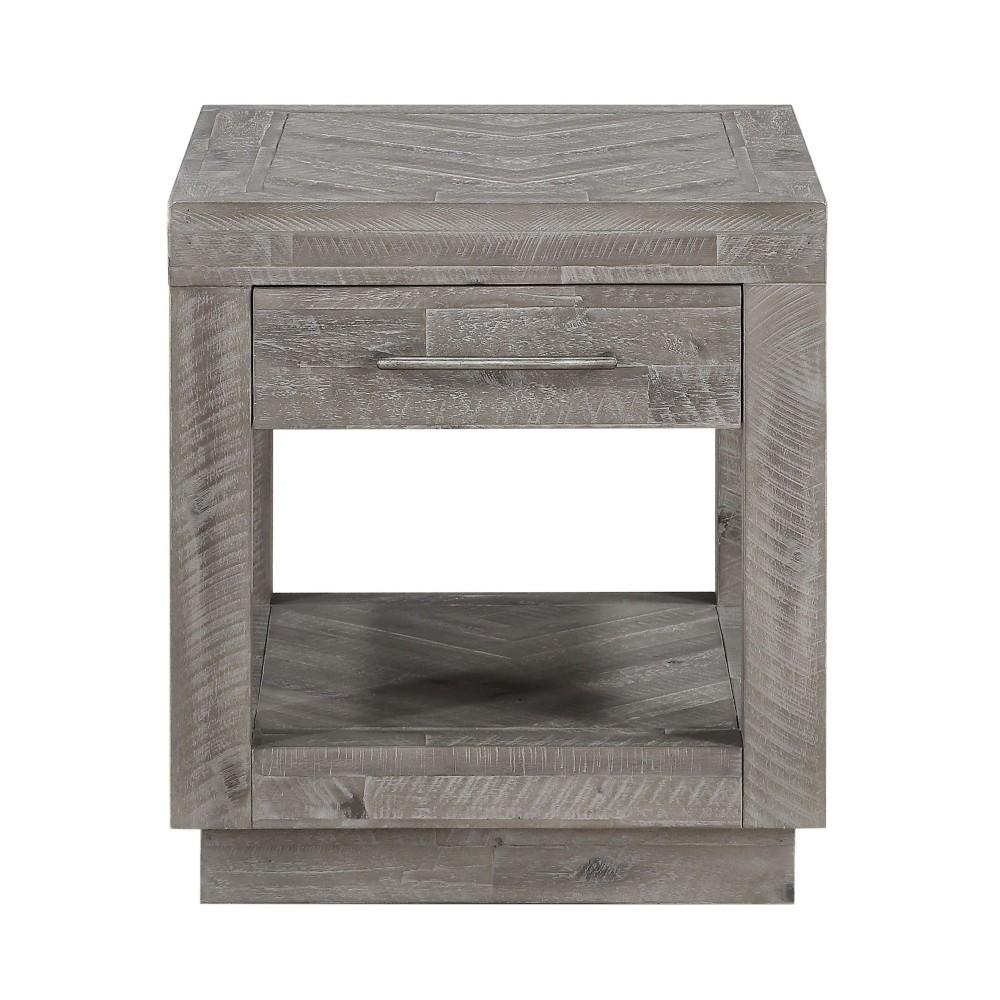 

    
Light Gray Wood End Table by Modus Alexandra 5RS322
