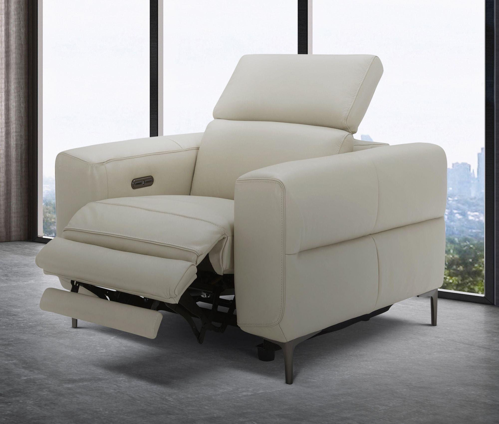 Contemporary, Modern Recliner Chair VGKMKM.618H-GRY-CH VGKMKM.618H-GRY-CH in Light Grey Genuine Leather
