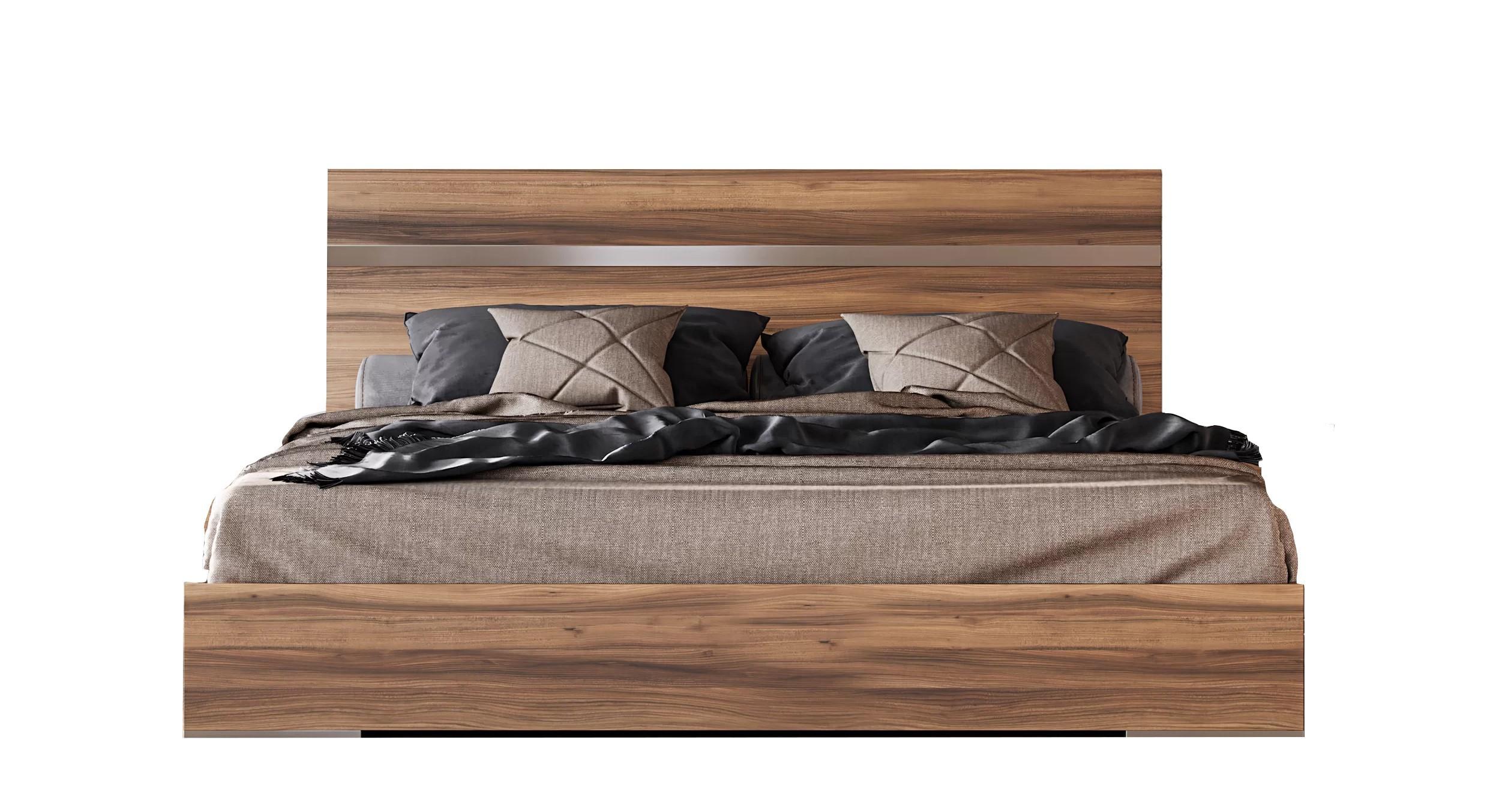 Contemporary, Modern Panel Bed Lorenzo VGACLORENZO-BED-K in Oak 