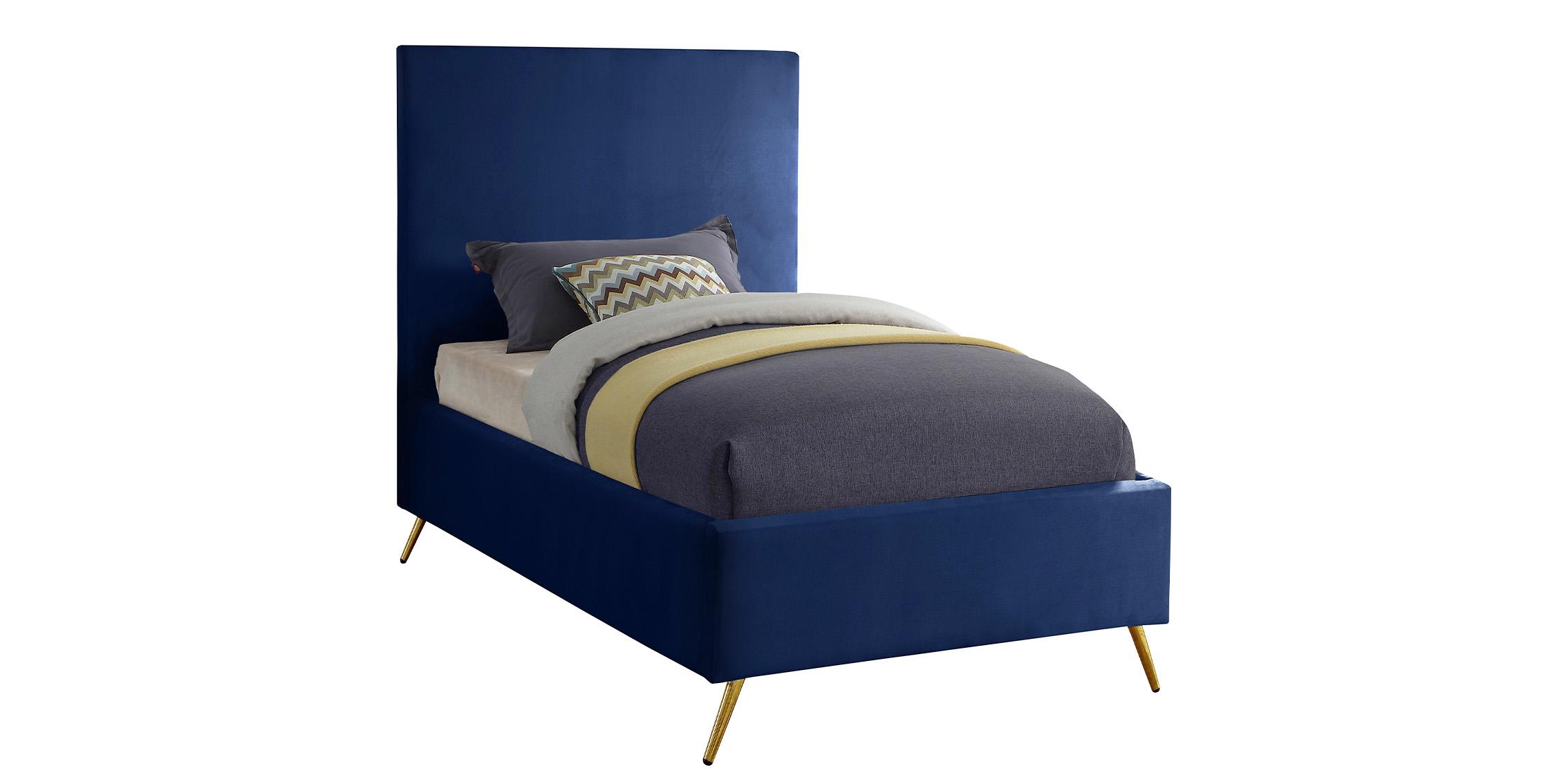 

    
Luxurious Navy Velvet Twin Bed JASMINE Meridian Contemporary Modern

