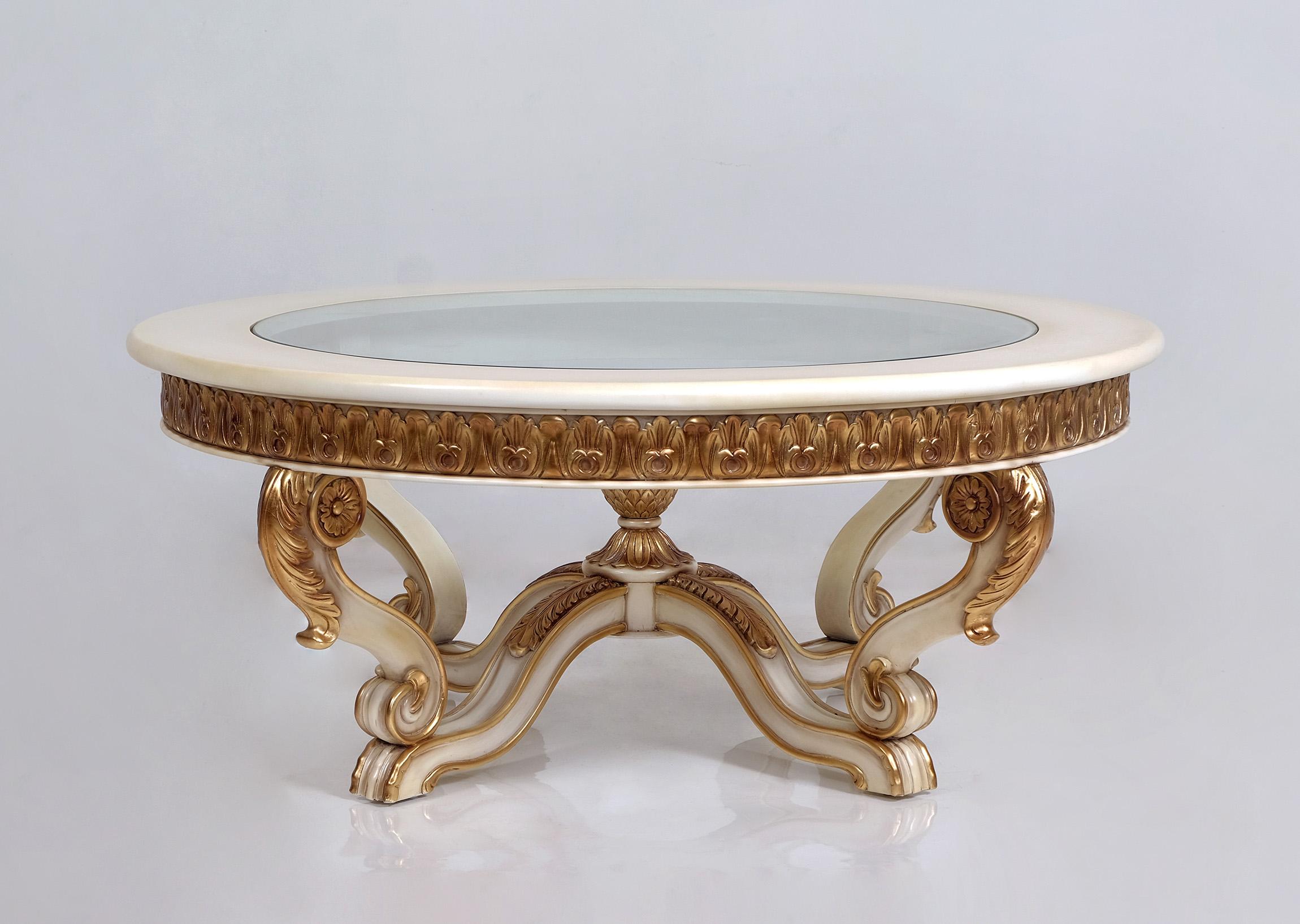

    
Luxury Antique Gold & Beige ANGELICA Coffee Table Set 2 Pcs EUROPEAN FURNITURE
