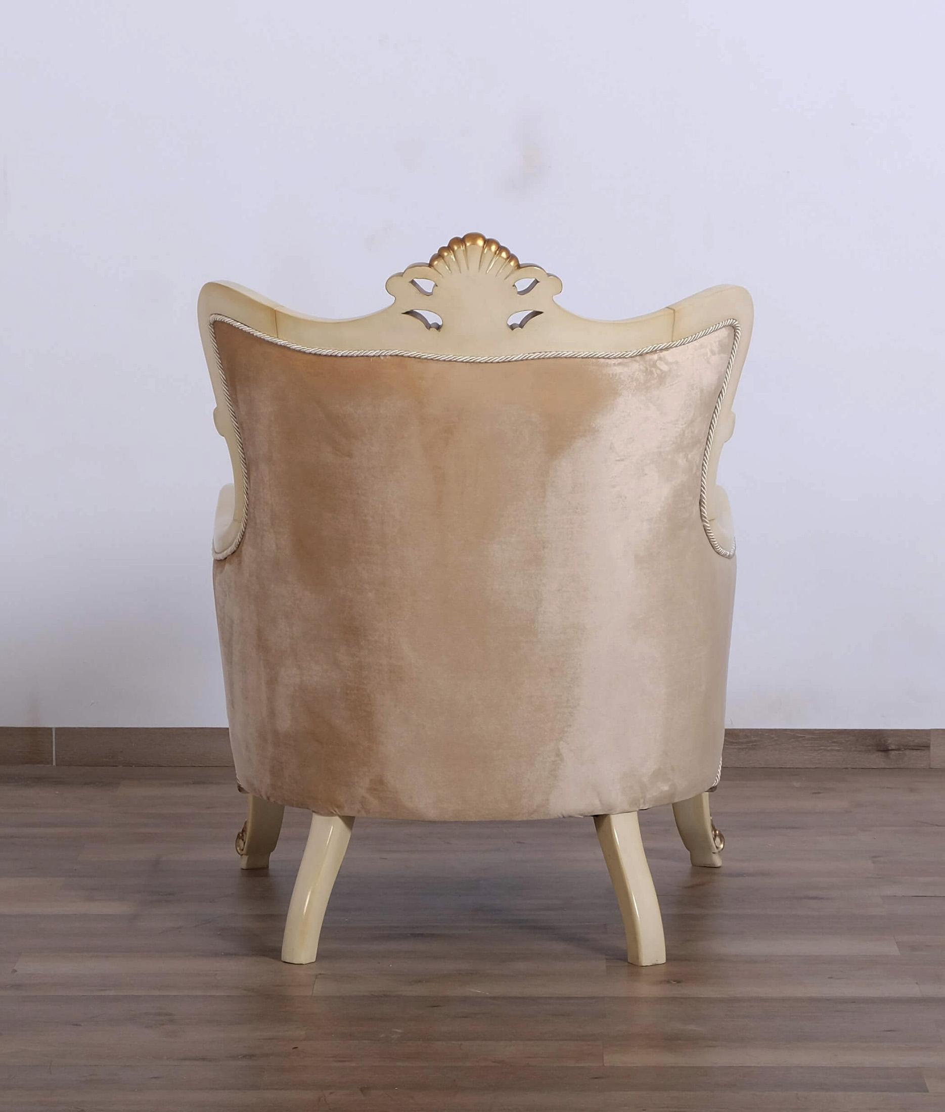 

    
EUROPEAN FURNITURE VERONICA Arm Chair Set Antique/Gold/Beige 47075-C-Set-2
