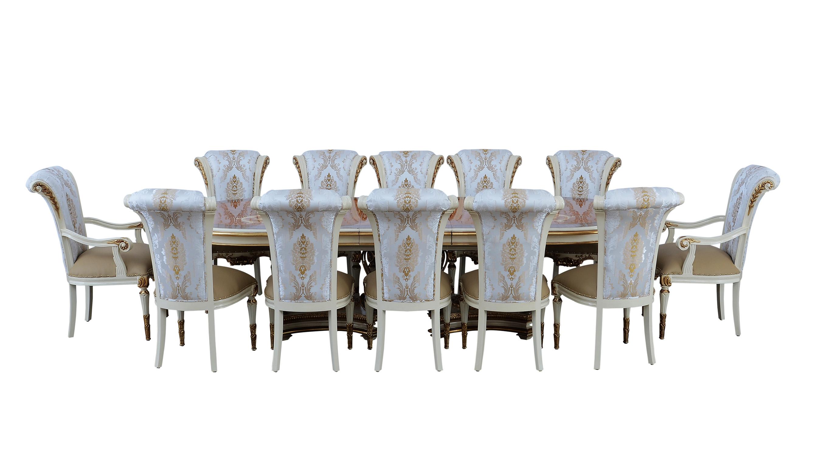 

                    
EUROPEAN FURNITURE VALENTINA Oval Dining Table Set Gold/Beige Leather Purchase 

