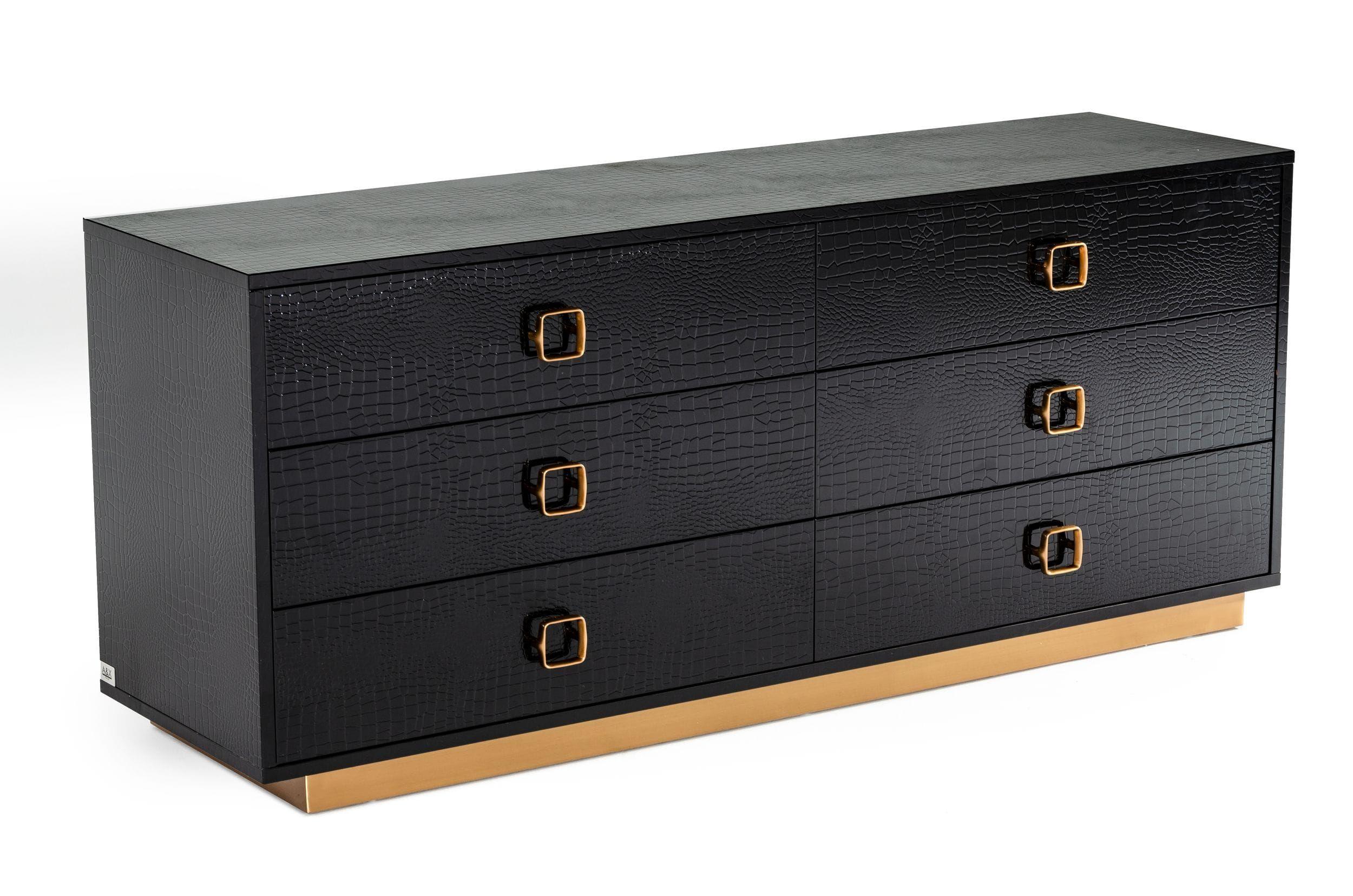 Contemporary, Modern Dresser VGUNAW421-159-BLK-DRS VGUNAW421-159-BLK-DRS in Black 