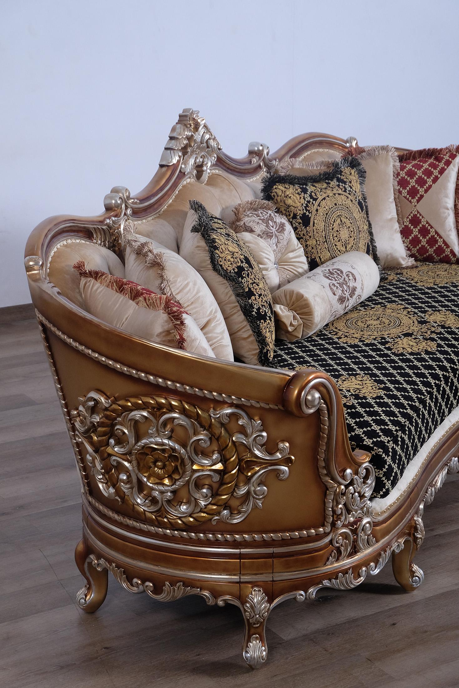 

    
Luxury Black & Gold Wood Trim SAINT GERMAIN II Sofa Set 3Pcs EUROPEAN FURNITURE

