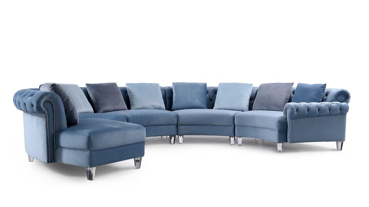 

    
Modern Blue Velvet Circular Sectional Sofa VIG Divani Casa Darla
