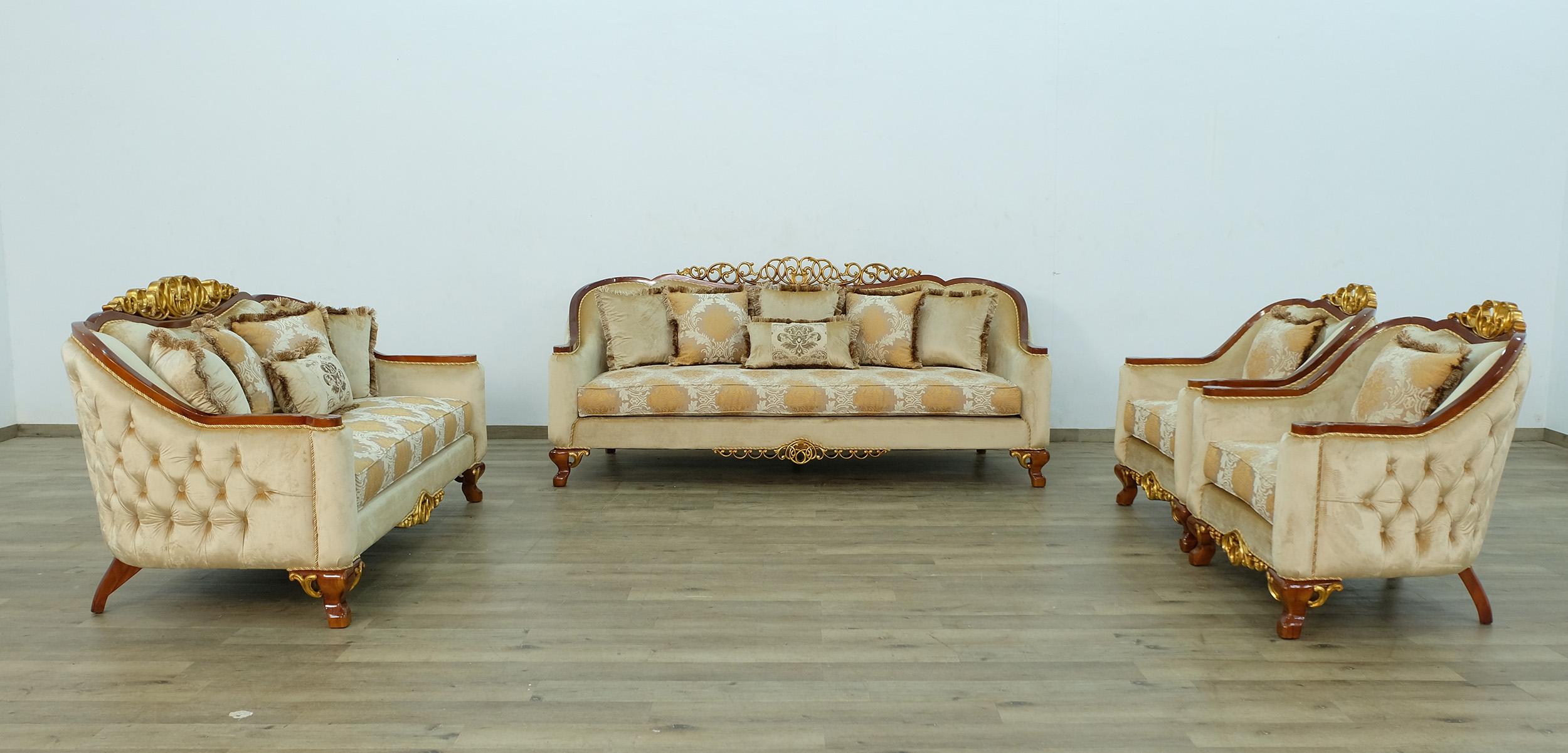

    
45354-S Luxury Brown & Gold Wood Trim ANGELICA II Sofa EUROPEAN FURNITURE Traditional
